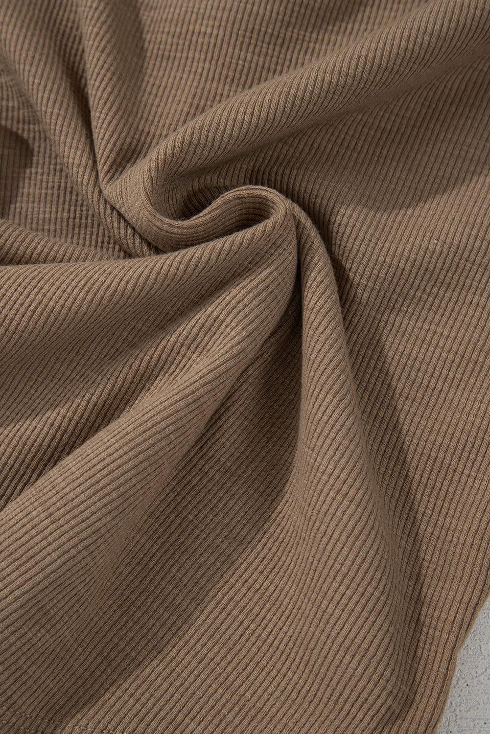 Chestnut Anglaise Broider Ribbed Long Sleeve Top - loveforevers