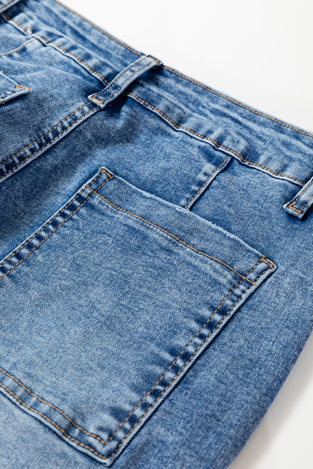 Dusk Blue Seam Detail Ankle Length Cropped BarrelJeans - loveforevers