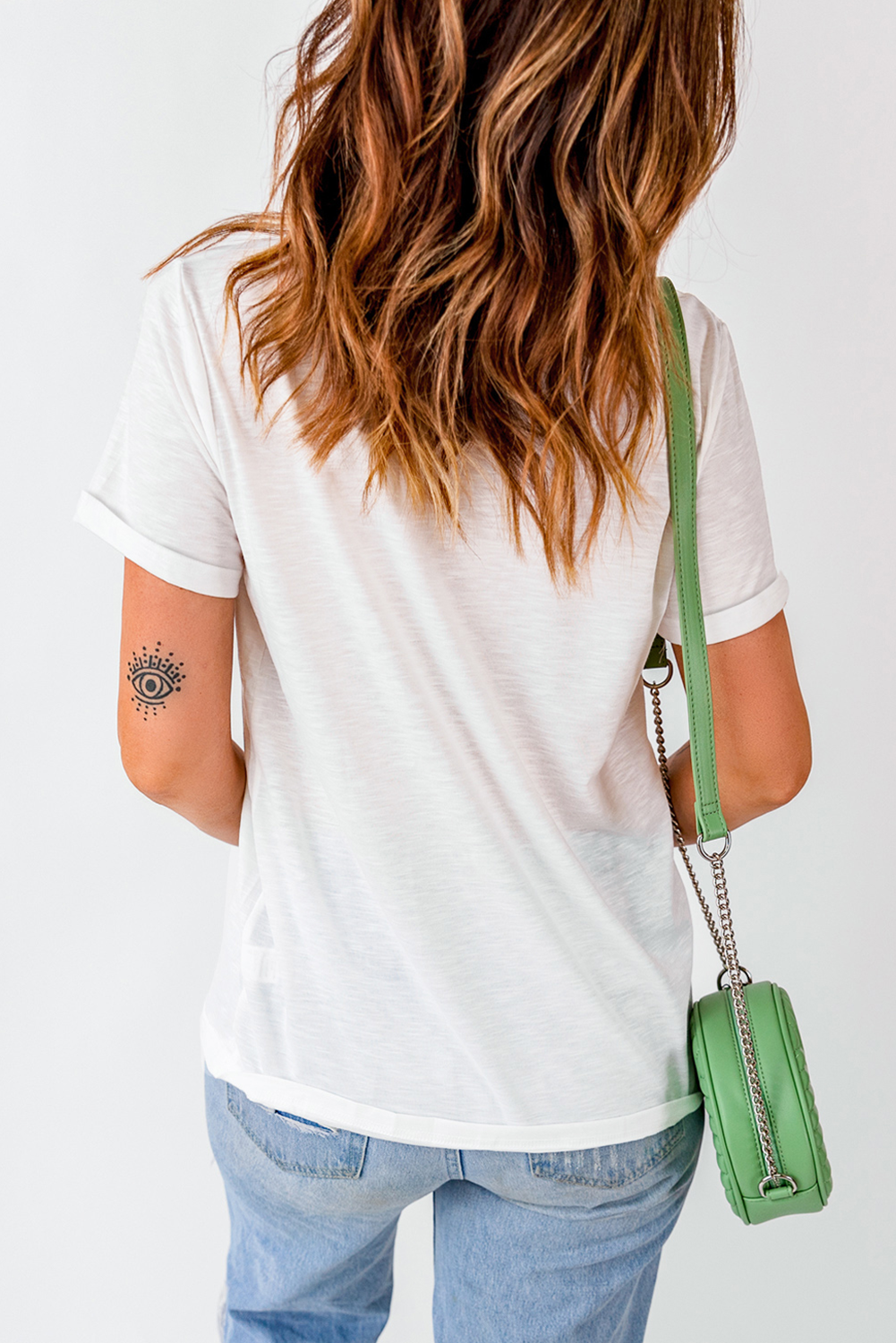 White mama Lettering Printed Crew Neck Tee - loveforevers