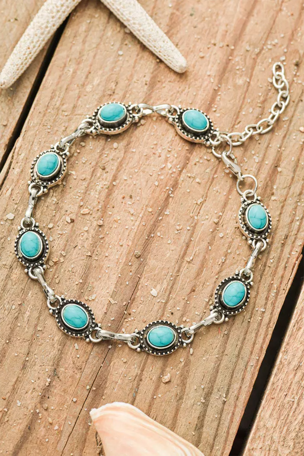 Silver Bohemian Turquoise Casual Anklet - loveforevers