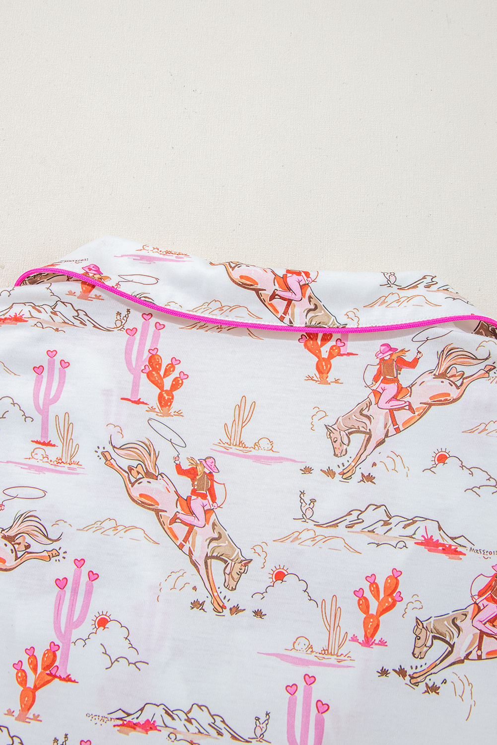 White Cowgirl Country Print Pajamas Set - loveforevers