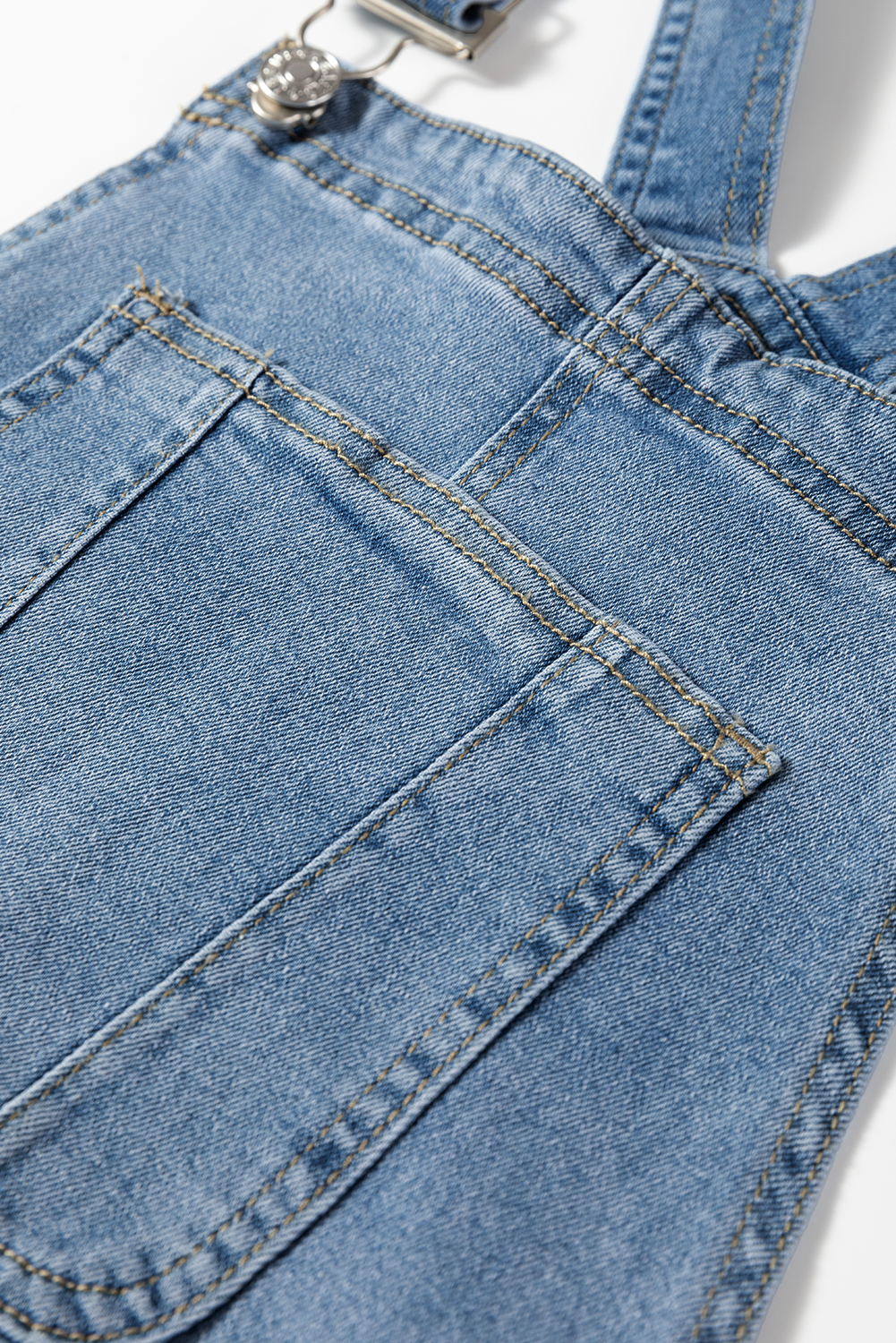 Dusk Blue Adjustable Buckle Barrel Denim Overalls - loveforevers