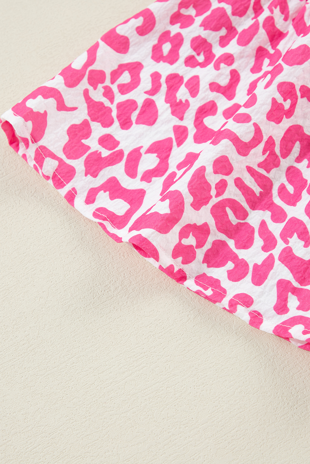 Bright Pink Leopard Printed Long Sleeve Buttoned Front Mini Dress - loveforevers