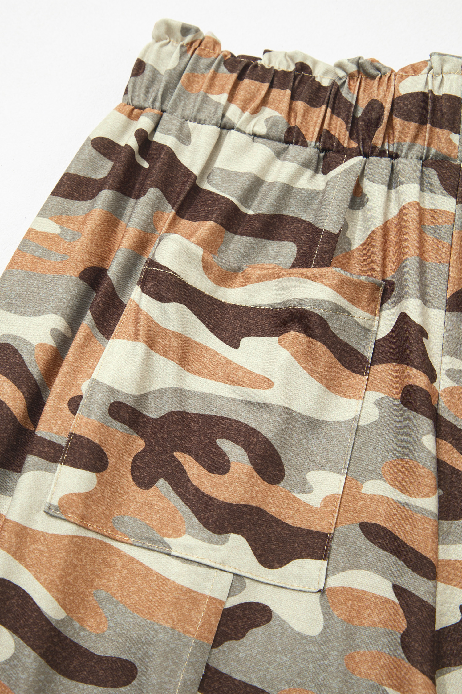 Green Camouflage Printed Drawstring Elastic Waist Jogger Pants - loveforevers