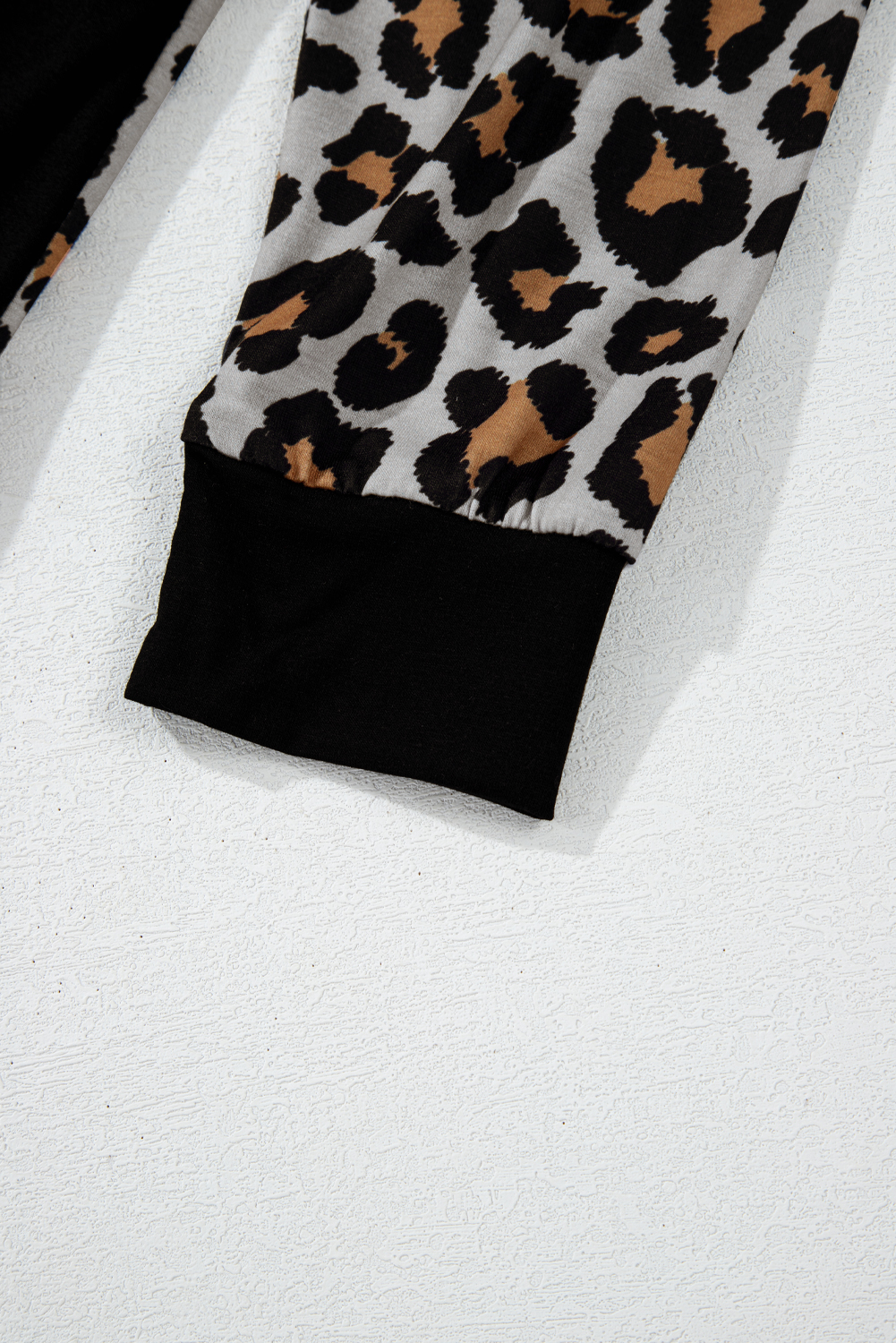 Black Leopard Patched Pocket Open Front Cardigan - loveforevers
