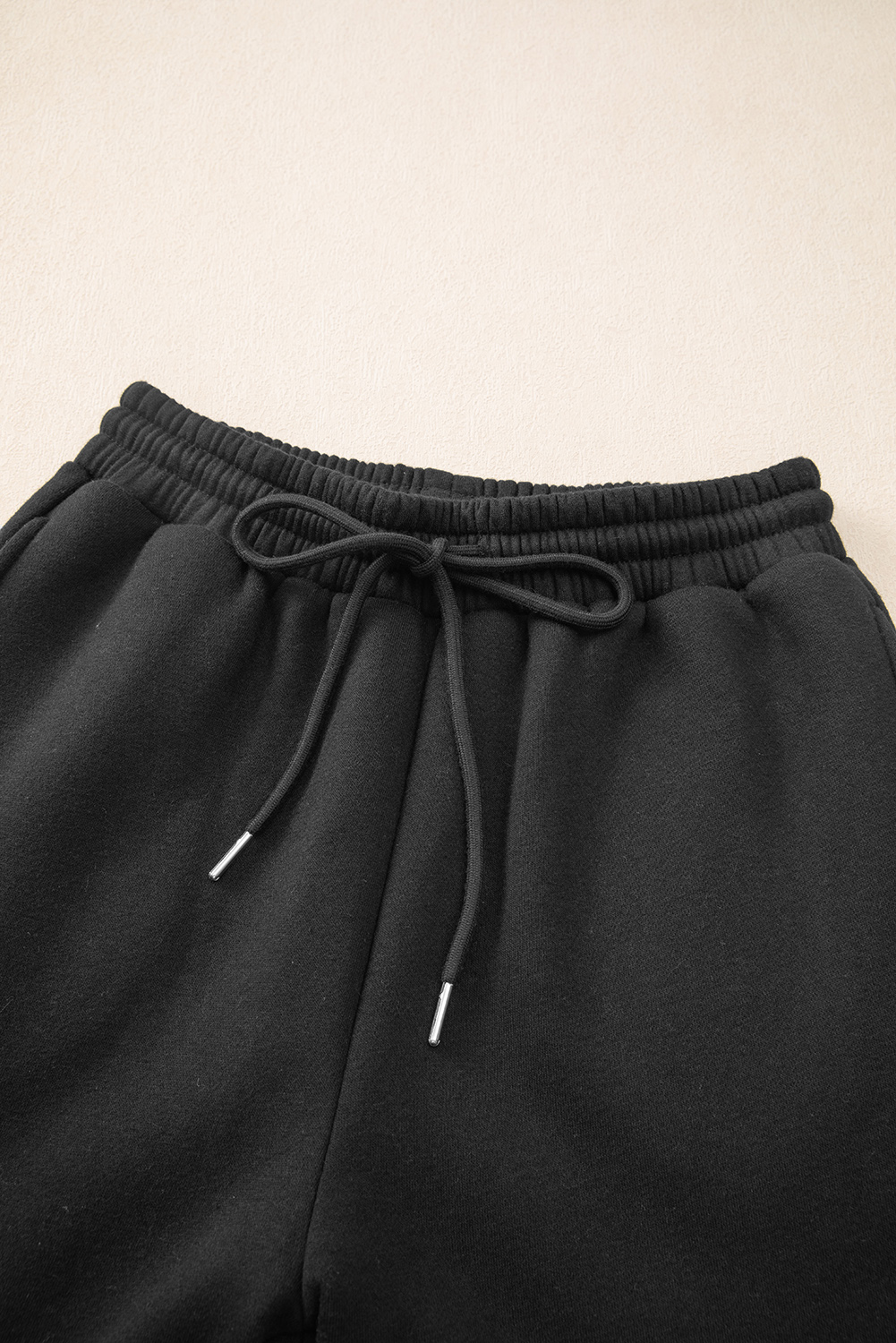 Black Drop Shoulder Loose Sweatshirt and Joggers Active Set - loveforevers