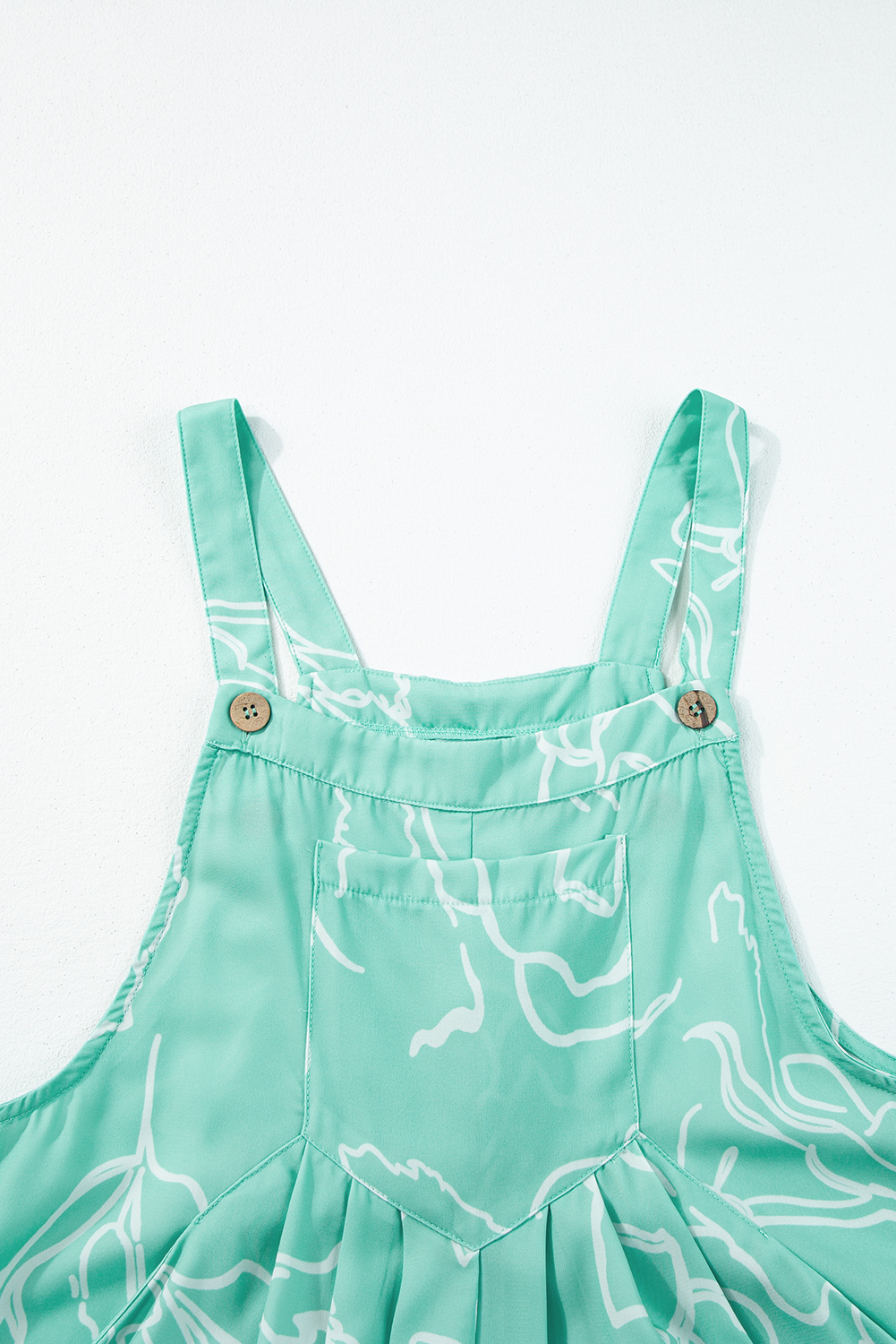 Moonlight Jade Printed Bib Wide Leg Overall - loveforevers