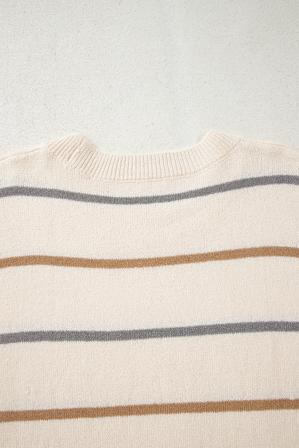 Multicolour Striped Buttoned Front V Neck Drop Shoulder Cardigan Sweater - loveforevers