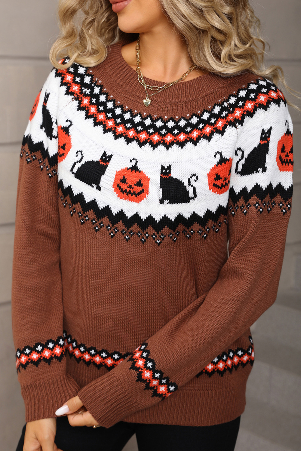 Coffee Pumpkin Jack-o-lantern Halloween Sweater - loveforevers