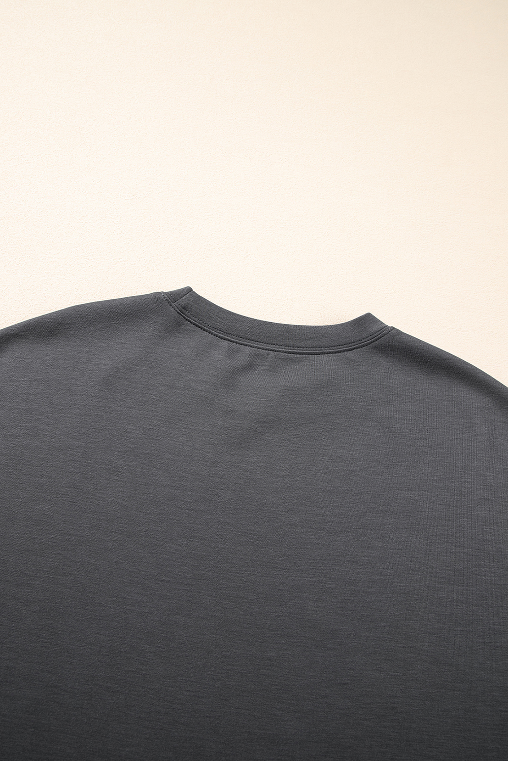 Dark Grey Drawstring Side Crewneck Tee and Loose Pants Set - loveforevers