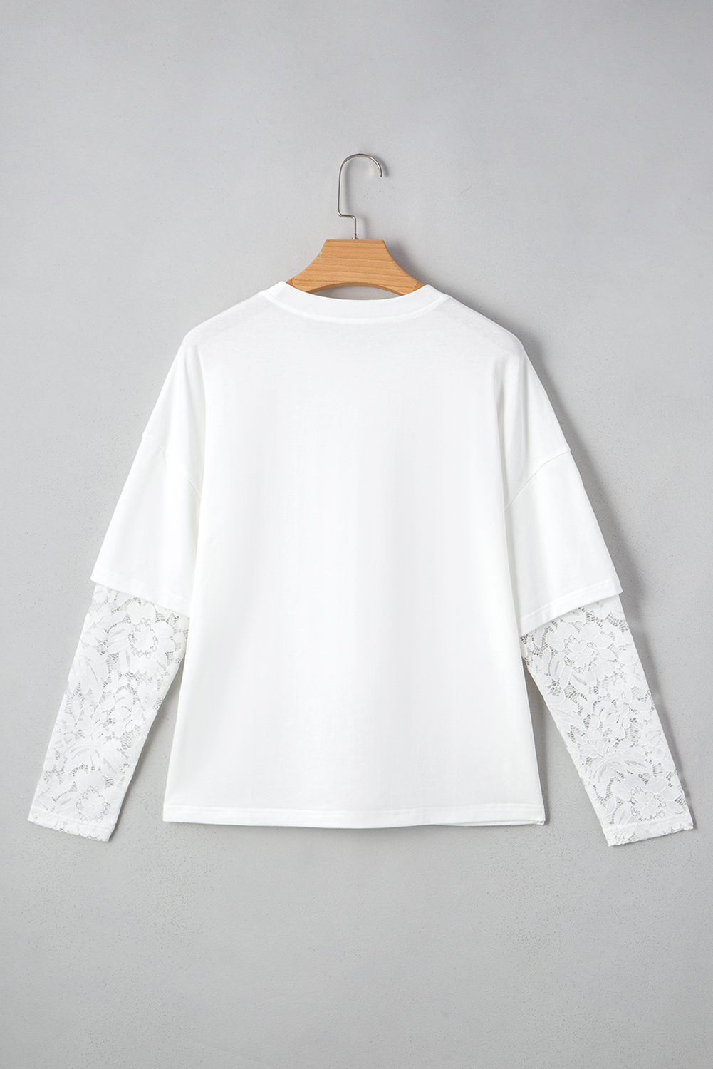 Black Lace Long Sleeve Insert Drop Shoulder Tee - loveforevers