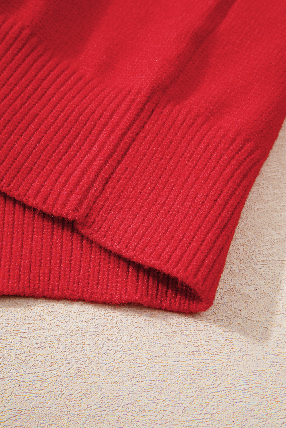 Fiery Red Tinsel Merry Letter Drop Shoulder Baggy Sweater - loveforevers