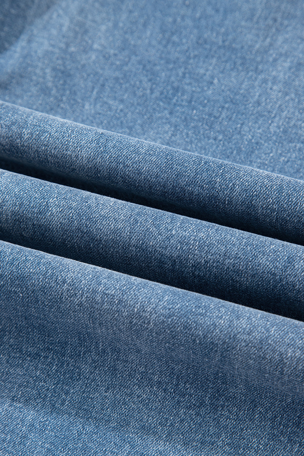 Blue Mid Rise Asymmetrical Waist Wide Leg Jeans - loveforevers