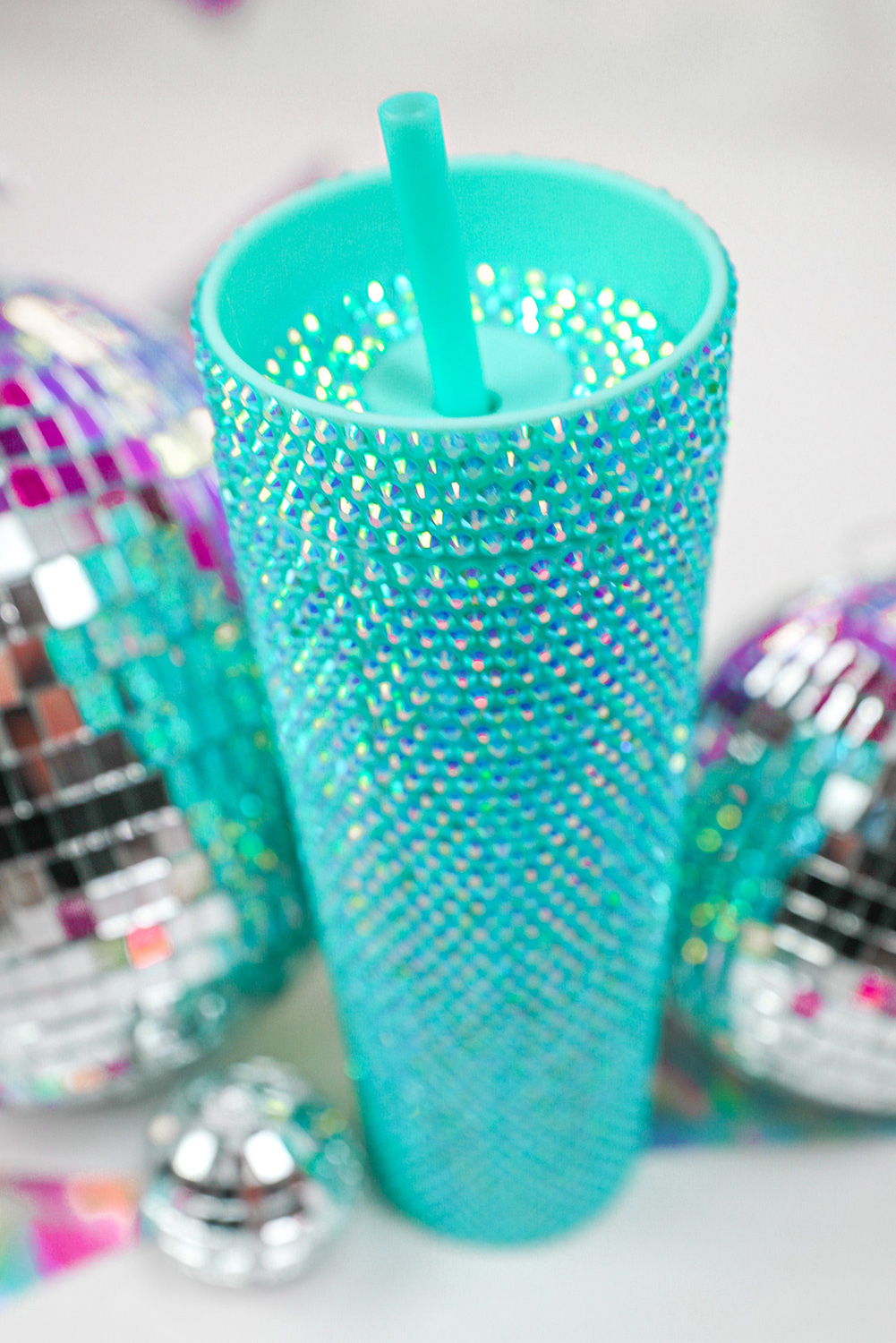 Green Full Rhinestone Straw Cup 40oz - loveforevers