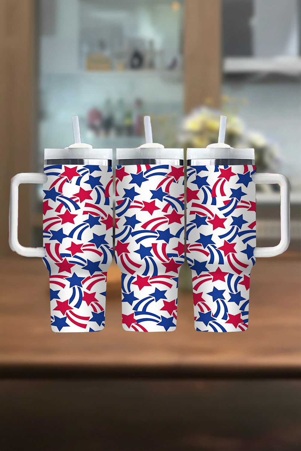White American Stars Print Large Tumbler 40oz - loveforevers