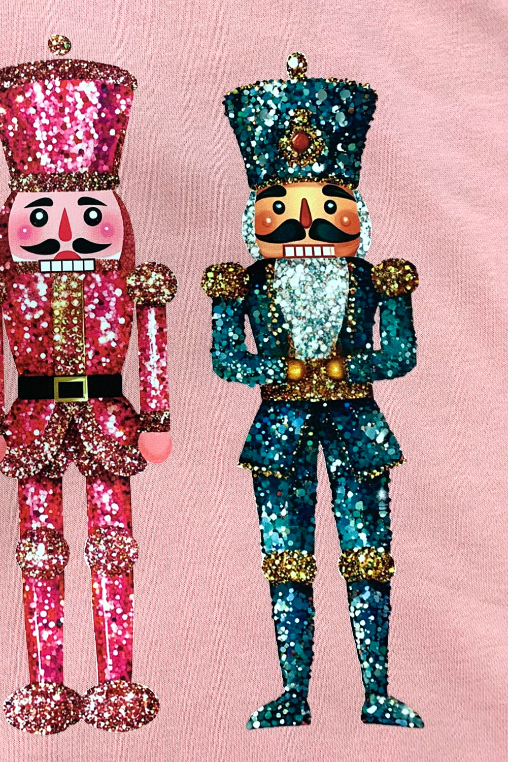 Pink Shimmer Nutcracker Graphic Christmas Pullover Sweatshirt - loveforevers