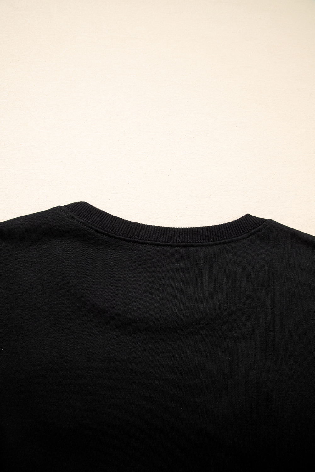 Black CLASSY UNTIL KICKOFF Plush Letter Patched Loose Sweatshirt - loveforevers