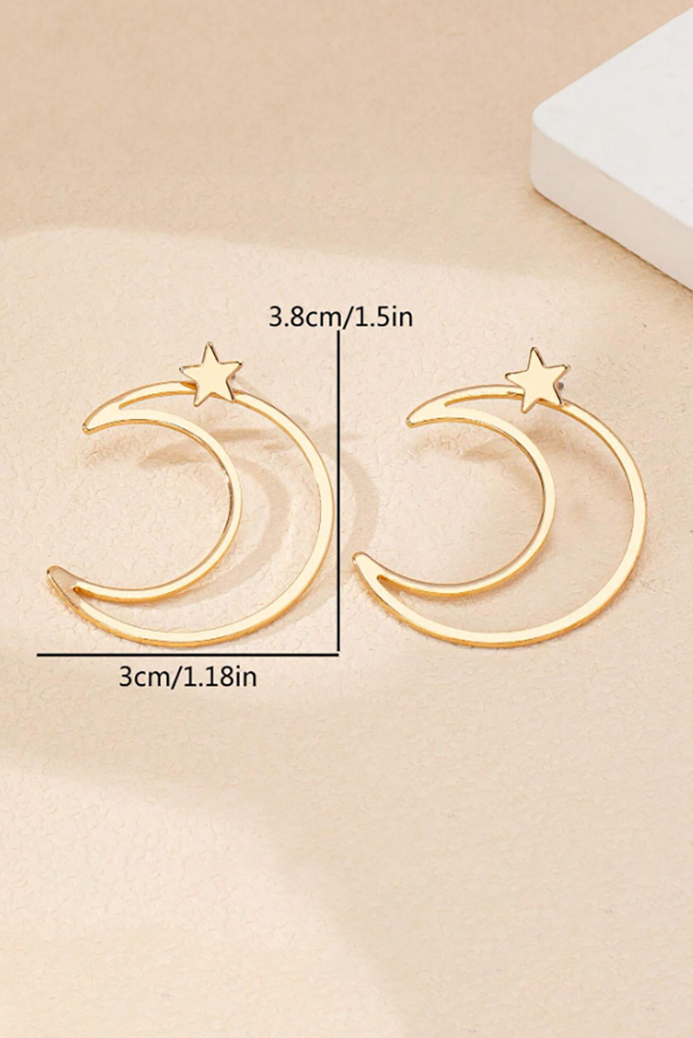 Gold Star and Moon Plated Alloy Earrings - loveforevers