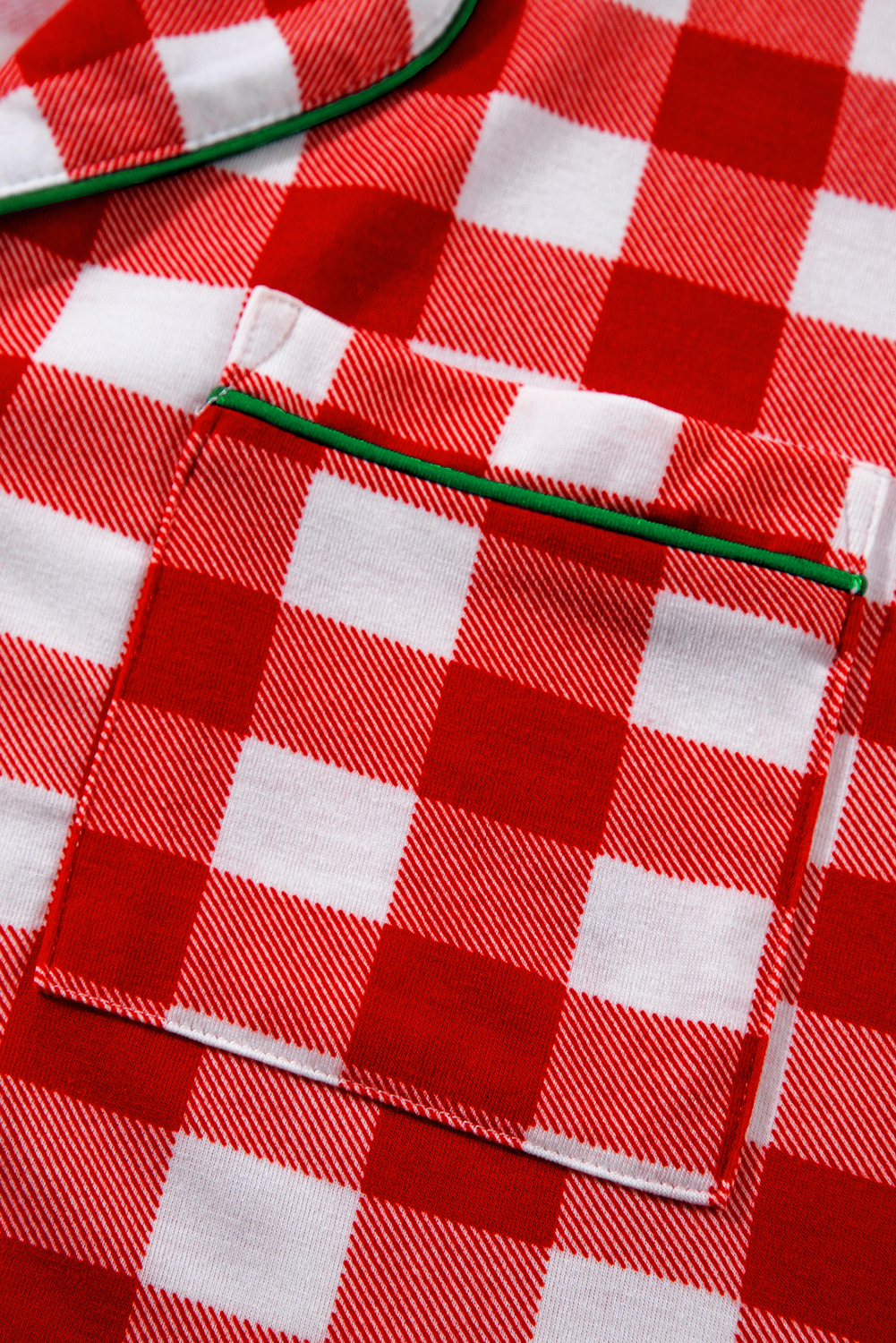 Fiery Red Christmas Plaid Print Shirt and Pants Pajama Set - loveforevers