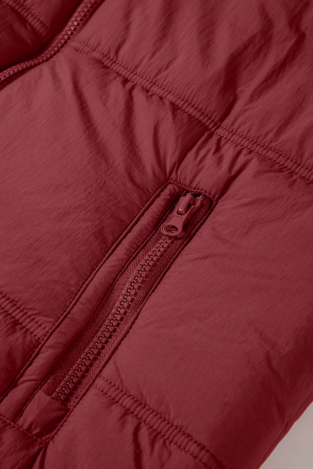 Clay Zip-up Side Pockets Hooded Puffer Vest - loveforevers