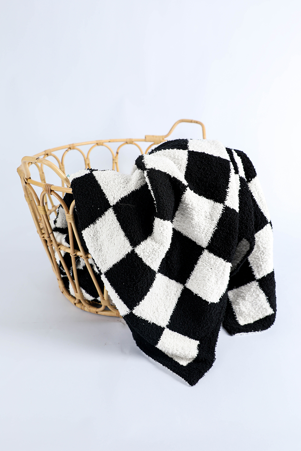Fiery Red Plush Checkered Print Sofa Blanket 127*152cm - loveforevers