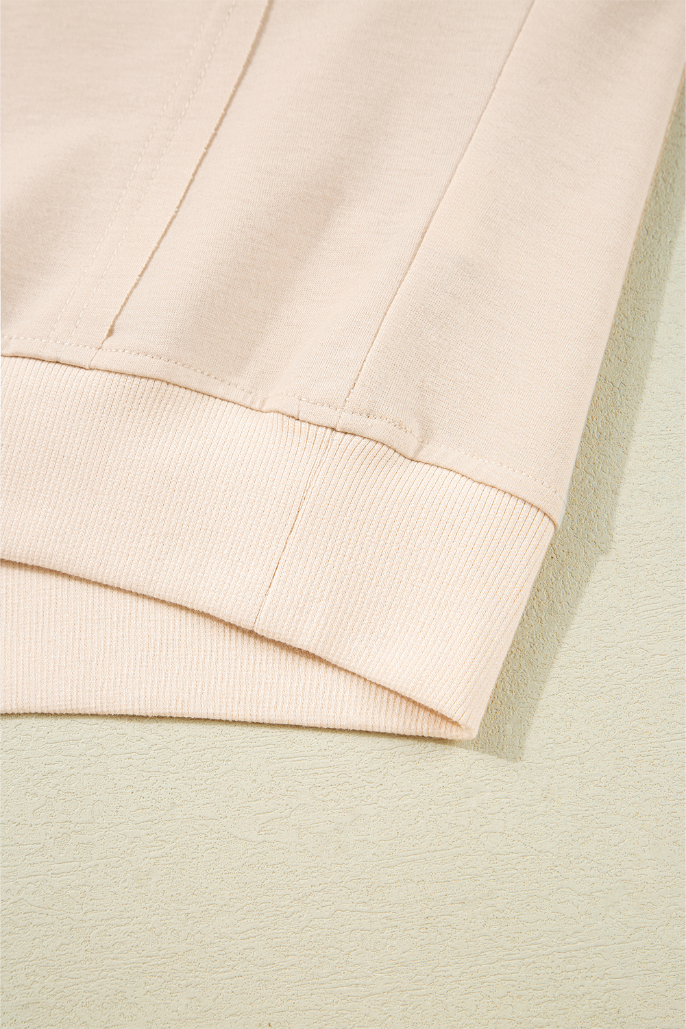 Beige Raw Edge Flower Patch Drop Shoulder Casual Top - loveforevers