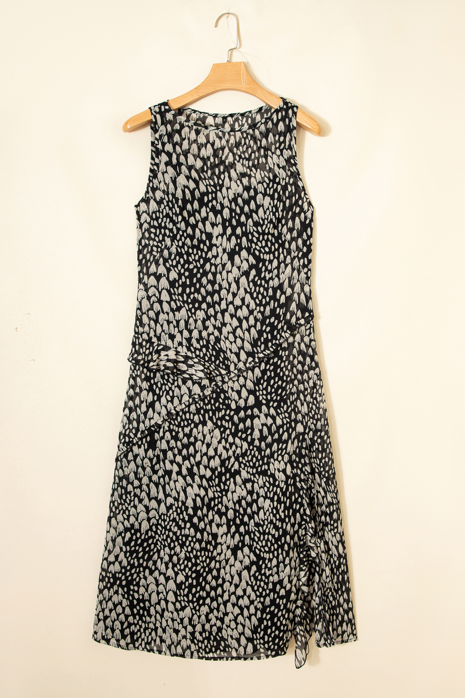 Black Printed Sleeveless Maxi Dress - loveforevers
