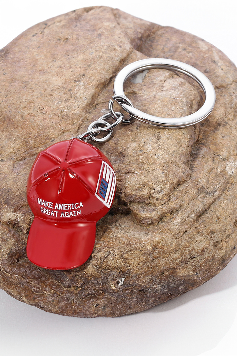 Fiery Red Make America Great Again Cap Pendant Keychain - loveforevers