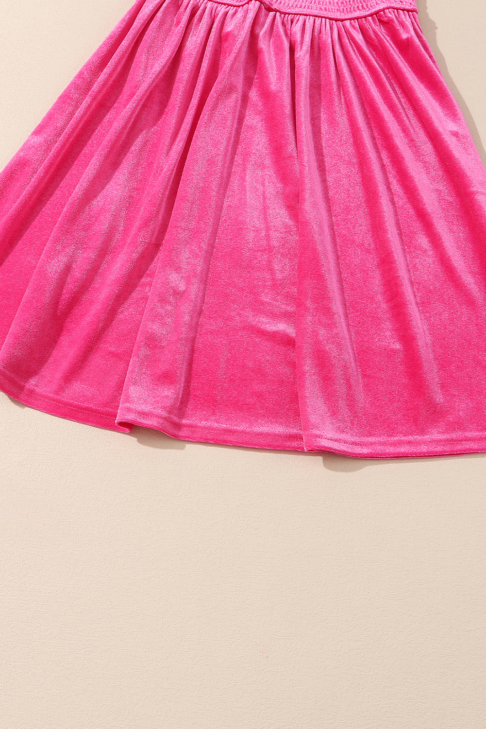 Black Frilled Neck Smocked Bodice Velvet Dress - loveforevers
