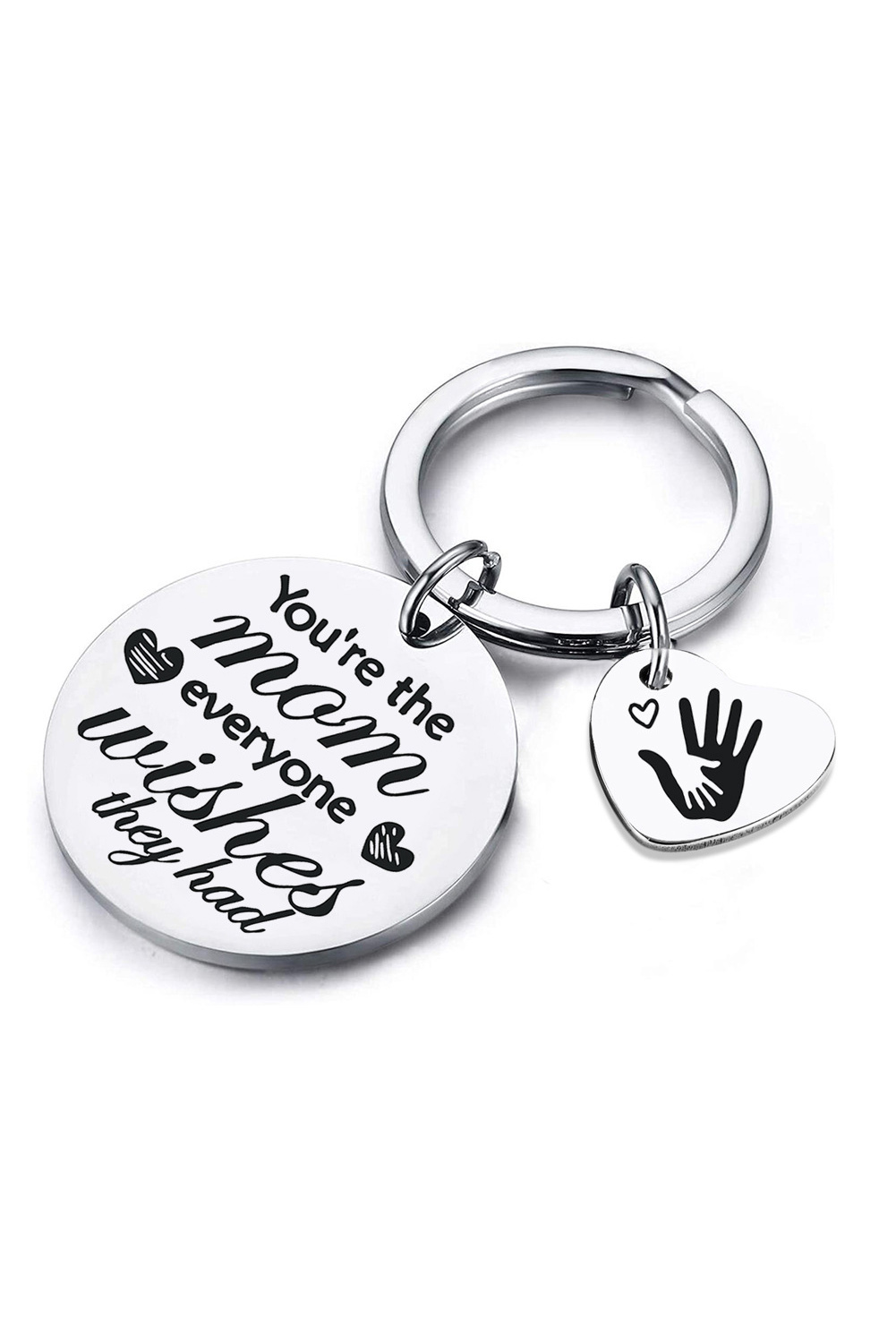 Mothers Day Lettered Heart Shape Alloy Keychain - loveforevers