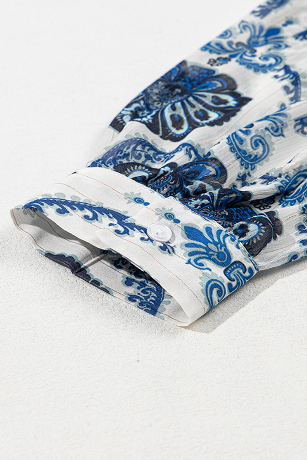 Blue Tribal Pattern Buttoned Front Loose Shirt - loveforevers