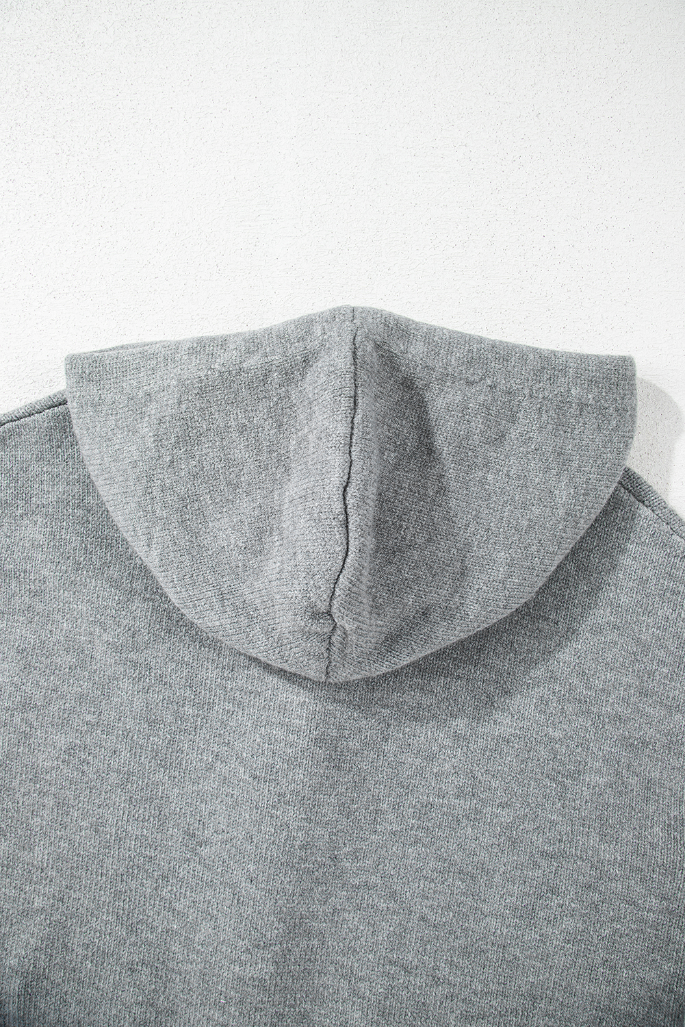 Medium Grey Drawstring Hooded Button Up Drop Shoulder Sweater Cardigan - loveforevers