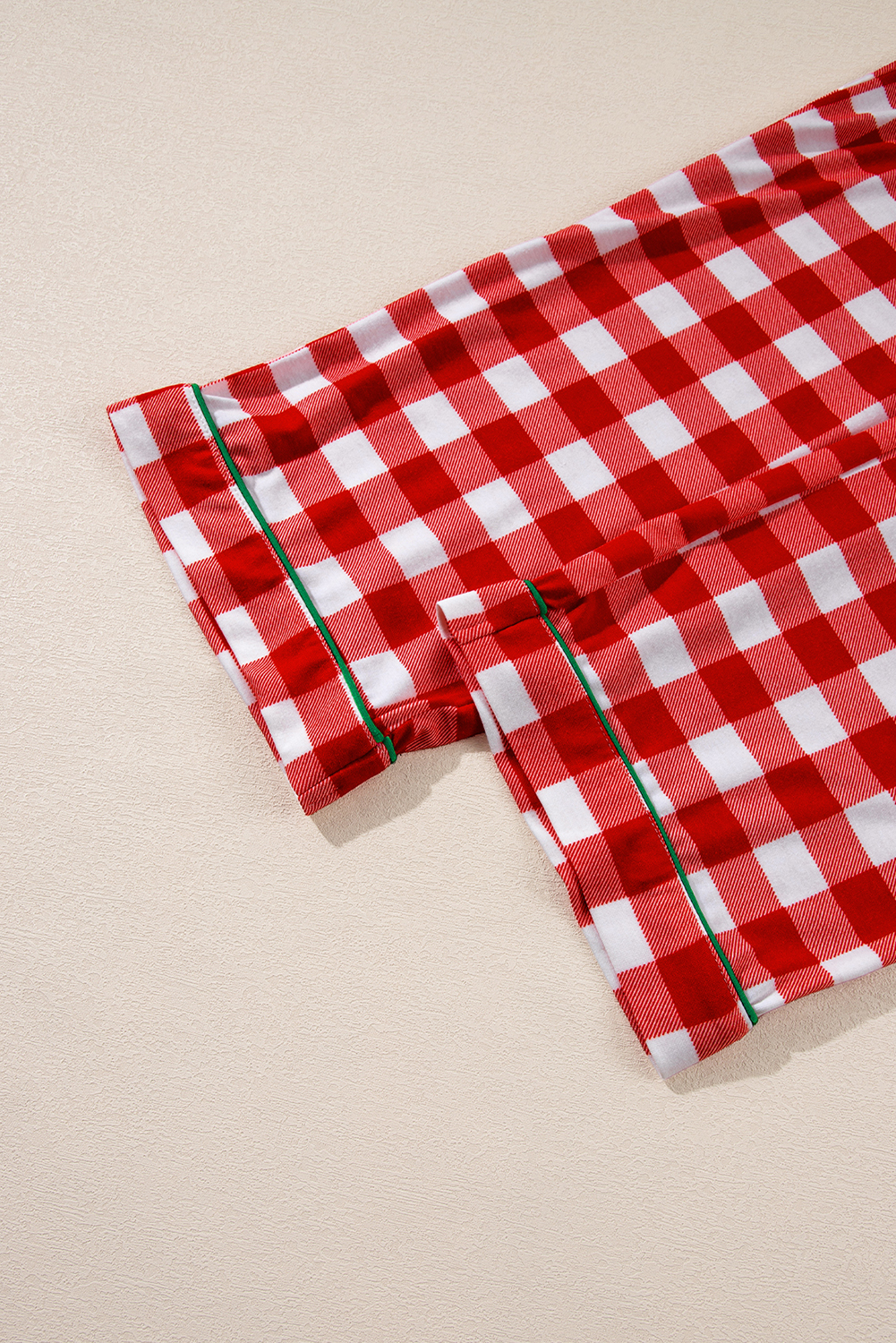 Fiery Red Christmas Plaid Print Shirt and Pants Pajama Set - loveforevers