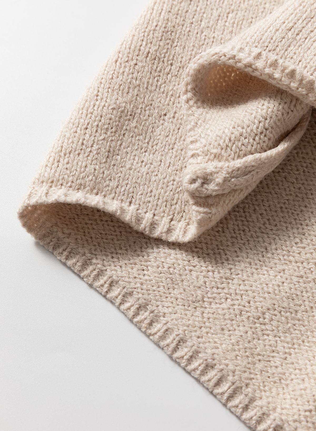 Beige Side Pockets Open Front Long Knitted Cardigan - loveforevers