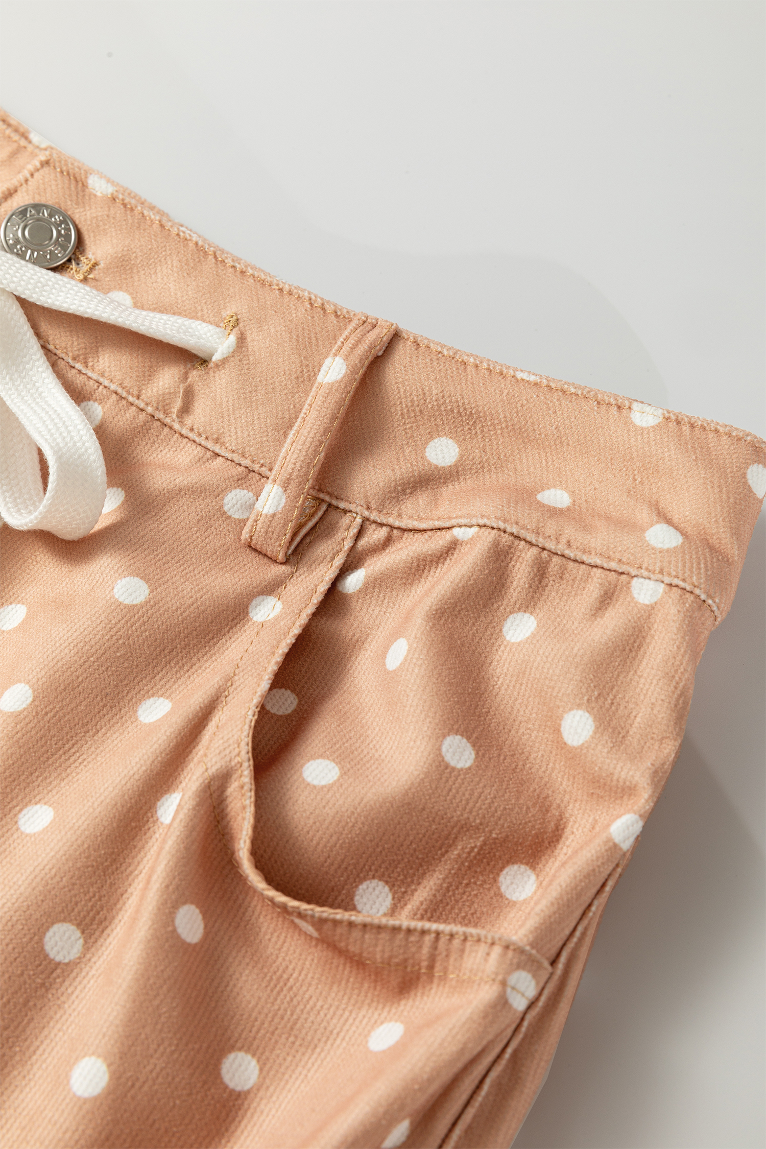 Khaki Polka Dot Print Drawstring Wide Leg Pants - loveforevers
