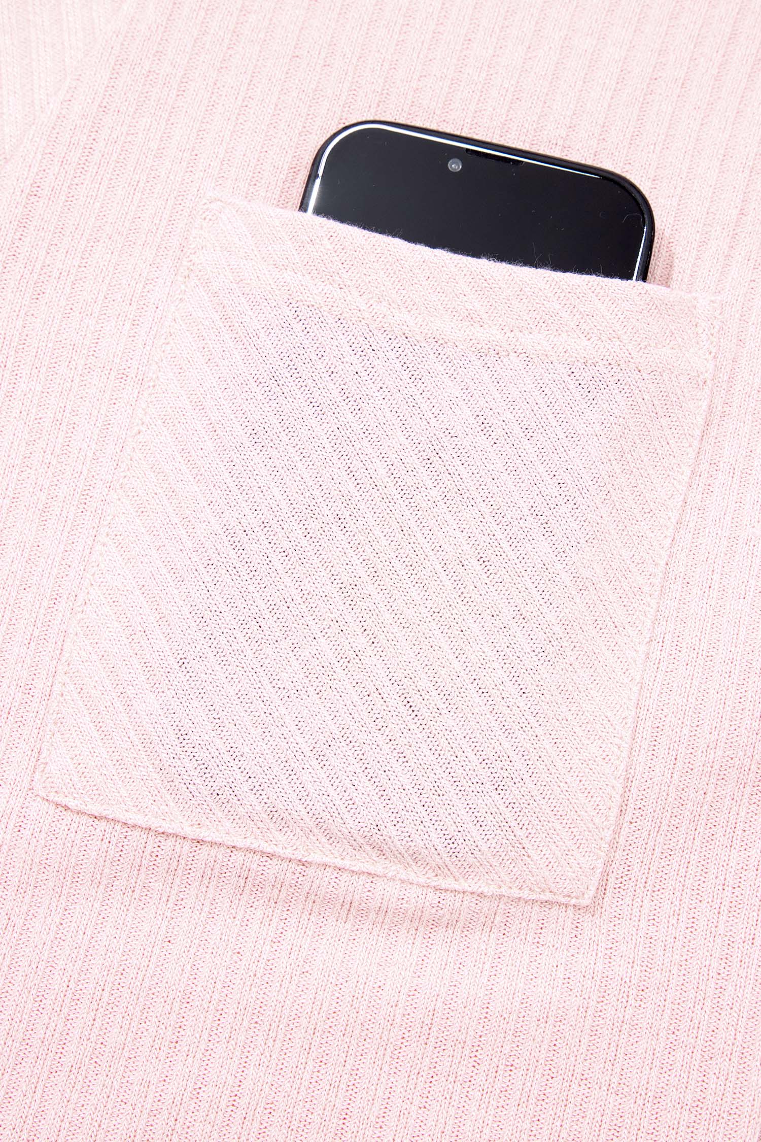 Light Pink Collared V Neck Ribbed Tee - loveforevers