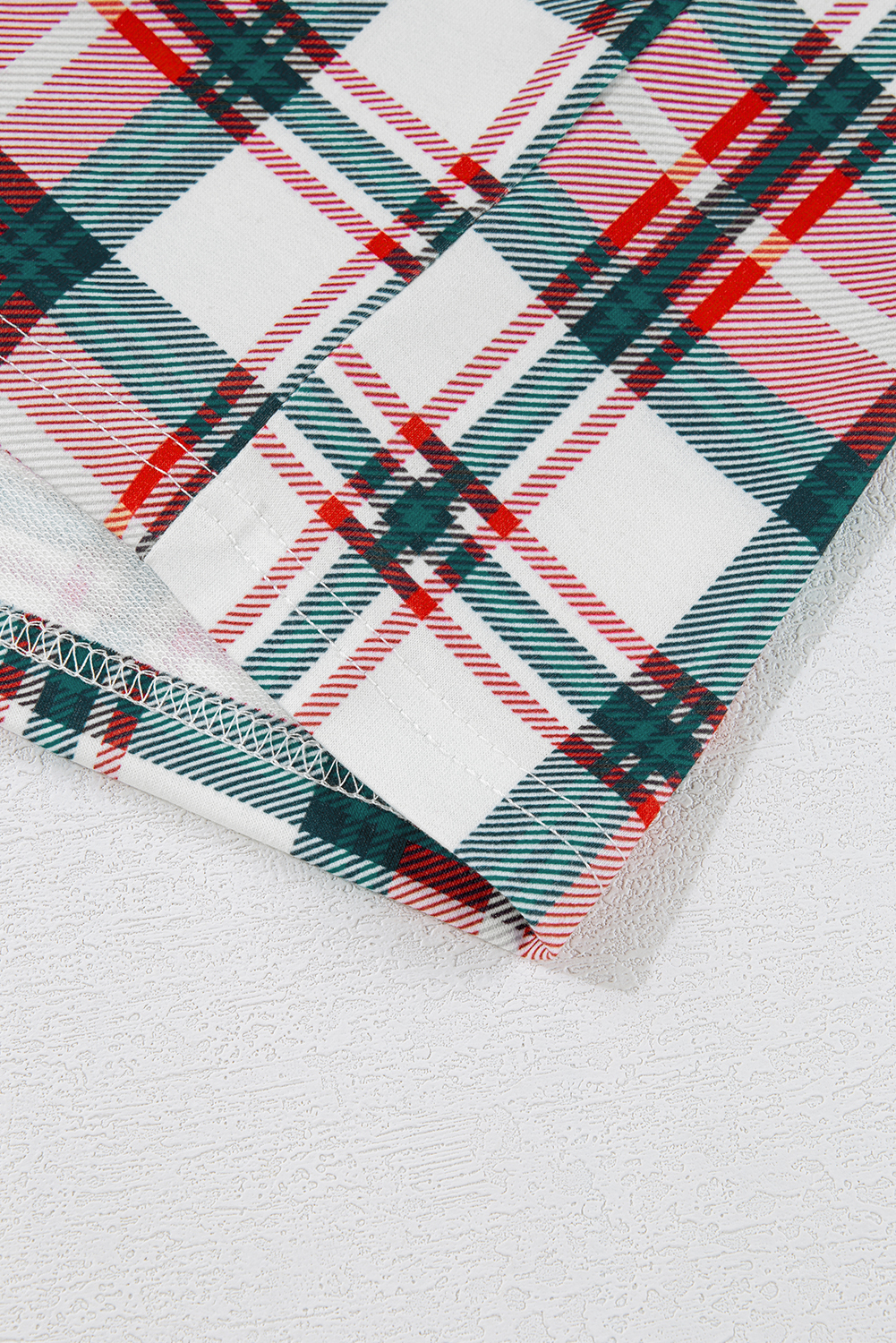 Red Christmas Plaid Print Two Piece Long Sleeve Pajamas Set - loveforevers