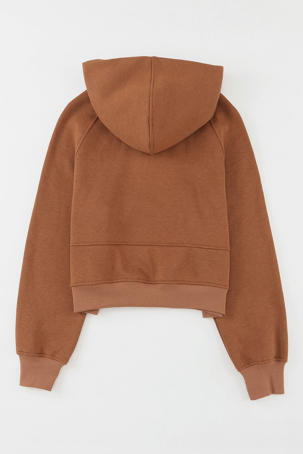 Brown Quarter Zip Kangaroo Pocket Hoodie - loveforevers