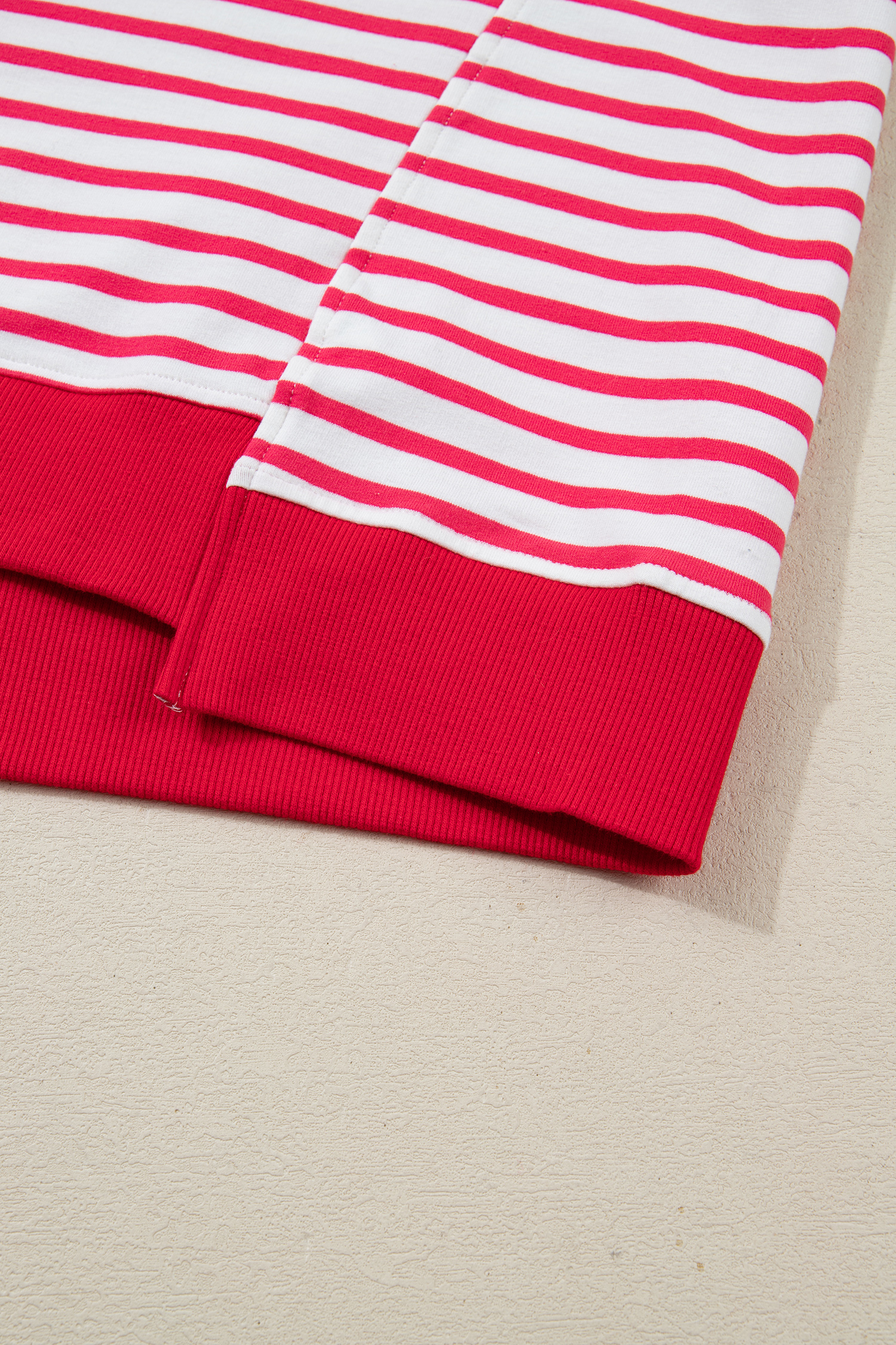 Red Stripe Drop Shoulder Half Sleeve T Shirt - loveforevers