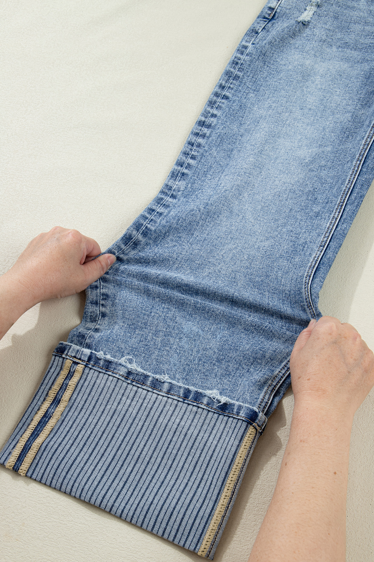 Ashleigh Blue Cuffed Straight Loose Jeans - loveforevers