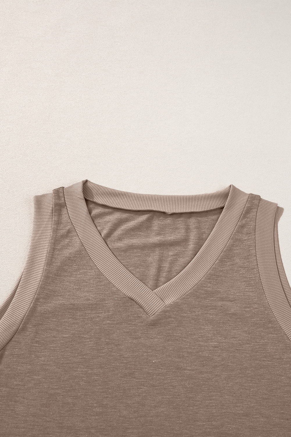 Black Ribbed V Neck Tank - loveforevers