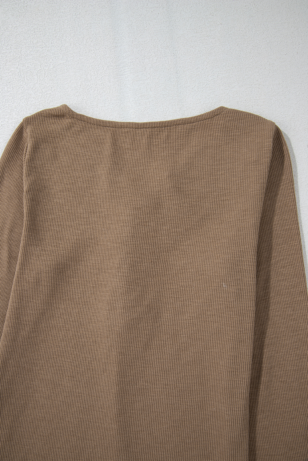 Chestnut Anglaise Broider Ribbed Long Sleeve Top - loveforevers