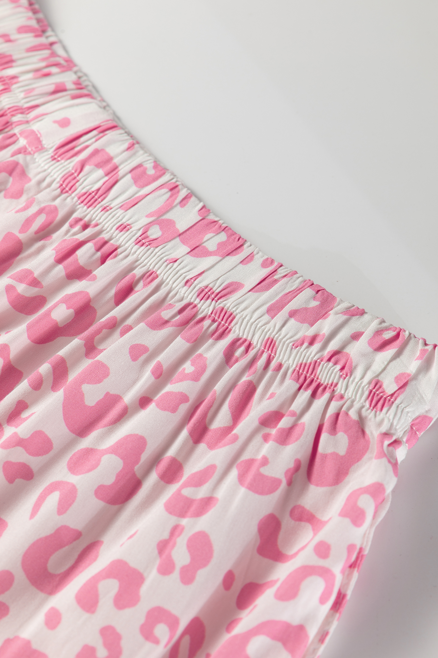 Pink Leopard Print 2cps Long Pajama Set - loveforevers