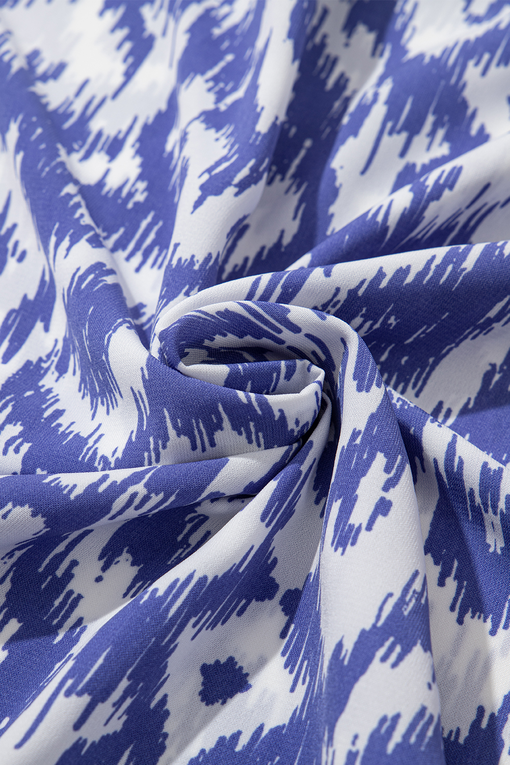 Sky Blue Geometric Print V Neck Casual Long Dress - loveforevers