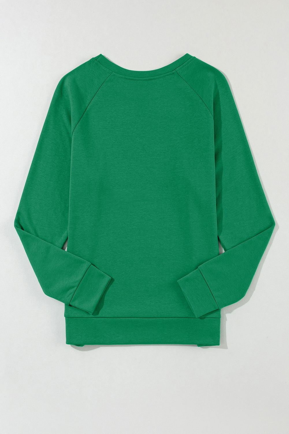 Green Rhinestone lucky Clover Graphic St Patrick Pullover Sweatshirt - loveforevers