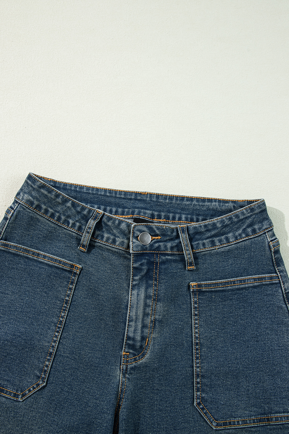 Real Teal Square Patch Pocket High Rise Shift Jeans - loveforevers