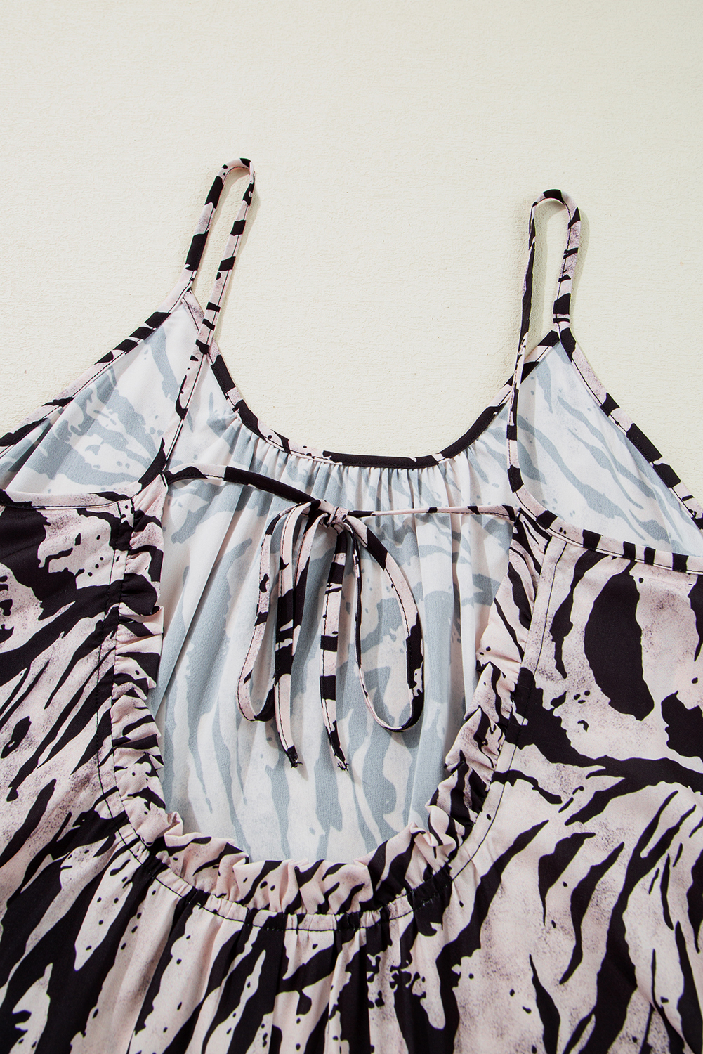 Black Abstract Print Open Back Boho Loose Maxi Sundress - loveforevers