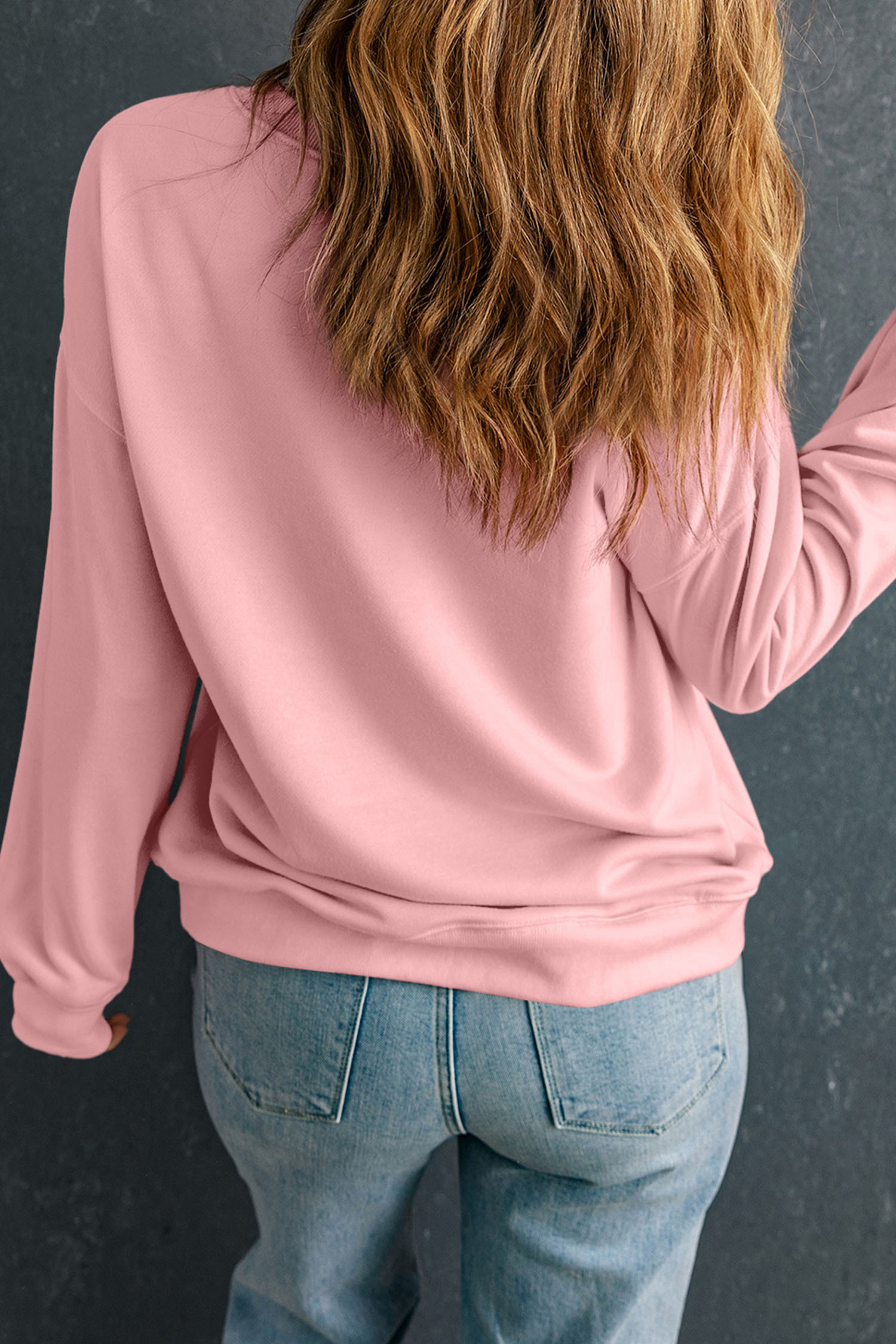 Pink LOVE In Hearts Embroidered Graphic Sweatshirt - loveforevers
