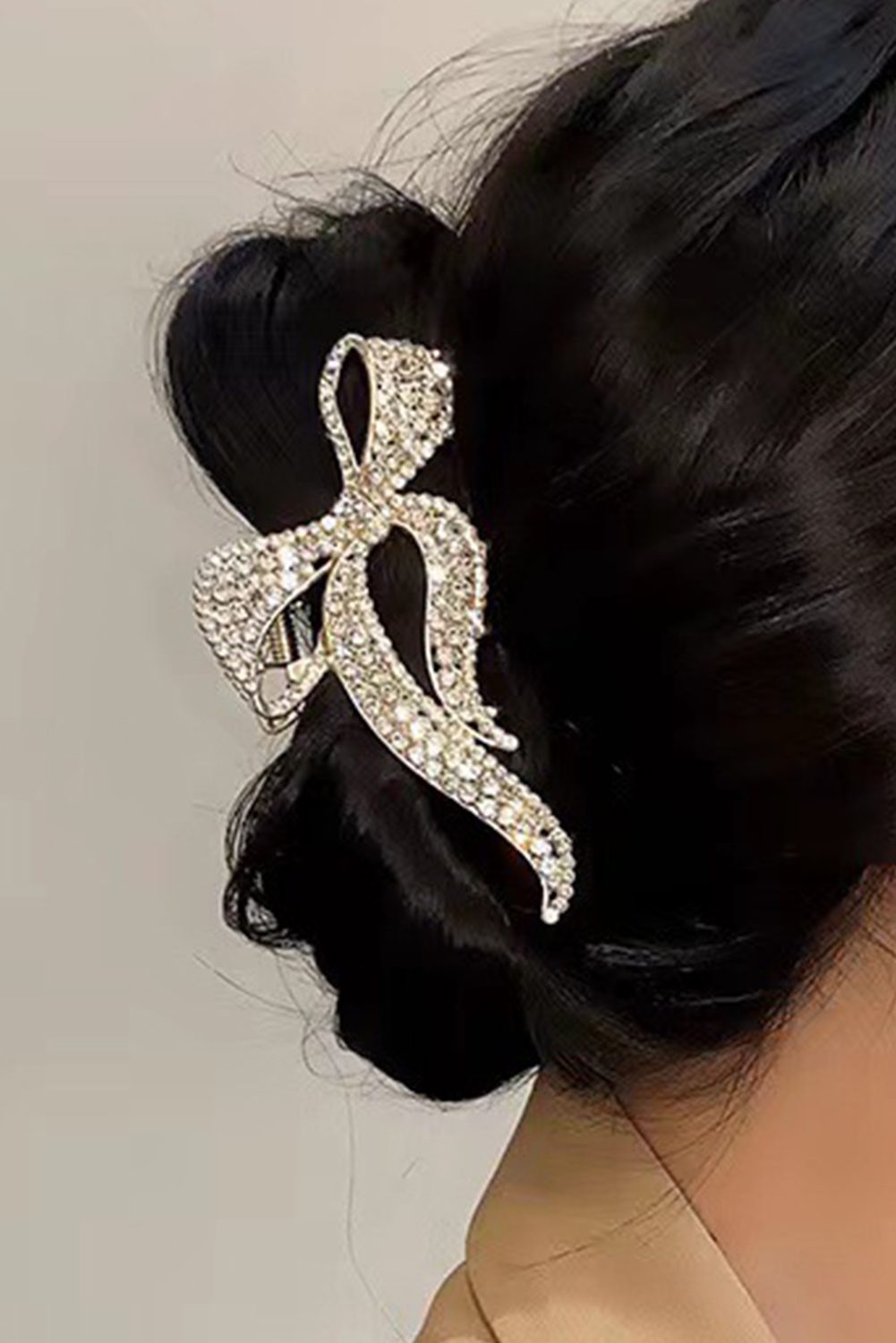 Gold Full Pearl Bow Knot Hair Claw Clip - loveforevers