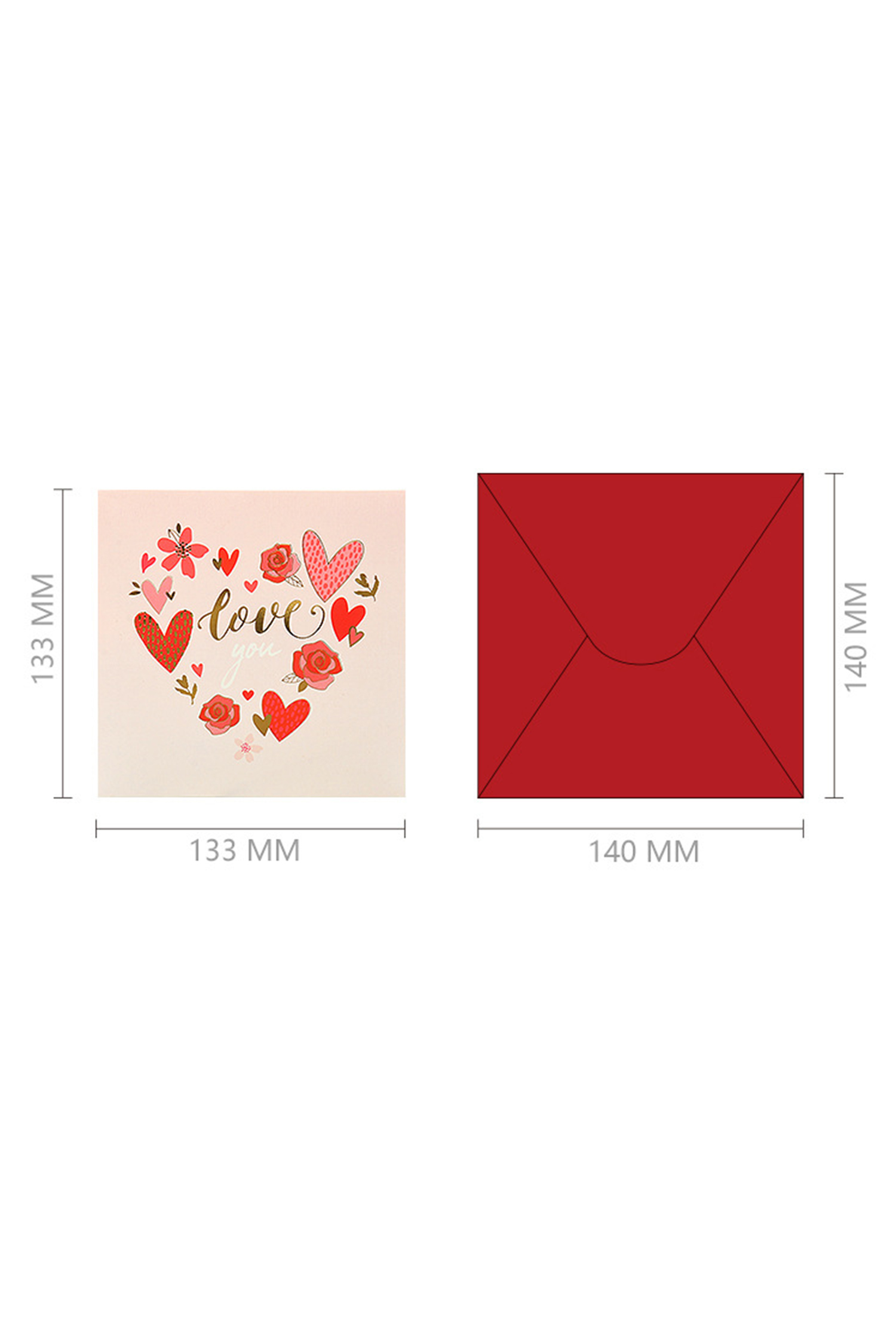 Fiery Red Love You Valentines Day Pop Card - loveforevers